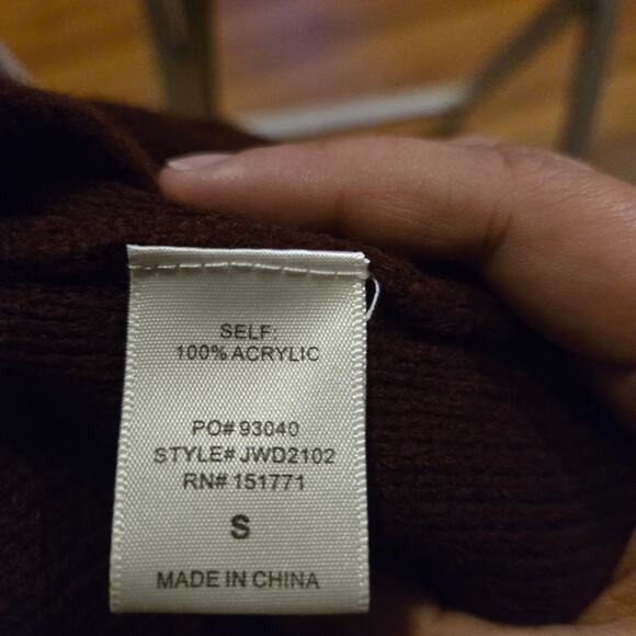 Gilli Cable Knit Button Midi Dress Brown Short Sleeve Size S - Picture 6 of 8